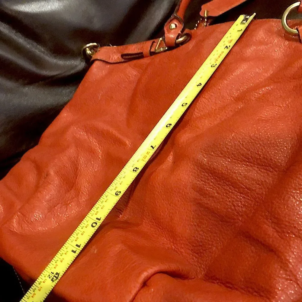 COACH Copper Orange Leather Hobo Satchel Crossbody Shoulder Bag Vintage